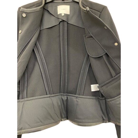 IRO Sz 40 / US 8 Blazer Jacket Coat CLYDE Black Peplum Designer Luxury Capsule - Picture 9 of 15